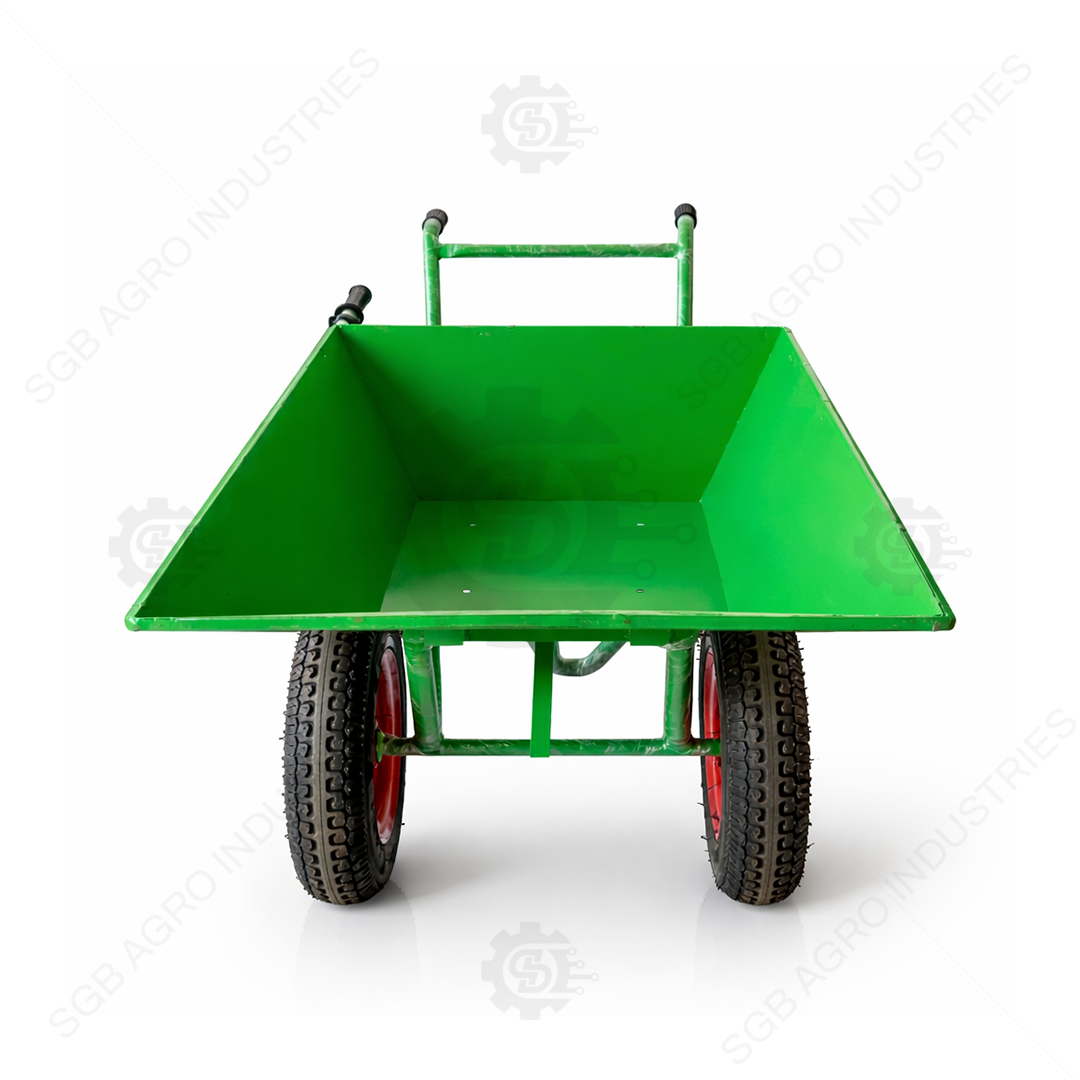 Easy Tilt & Unload System – No Manual Lifting Required dumper wheel barrow tilt unloading cow dung manure easy system for dairy farms